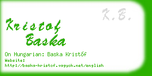 kristof baska business card